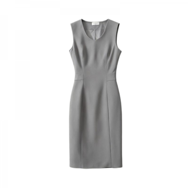 Gray Sleeveless Sheath Dress
